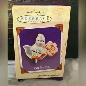 HALLMARK KEEPSAKE ORNAMENT 2003 HALLOWEEN VAN GHOUL HAUNTED HOUSE COMPANION